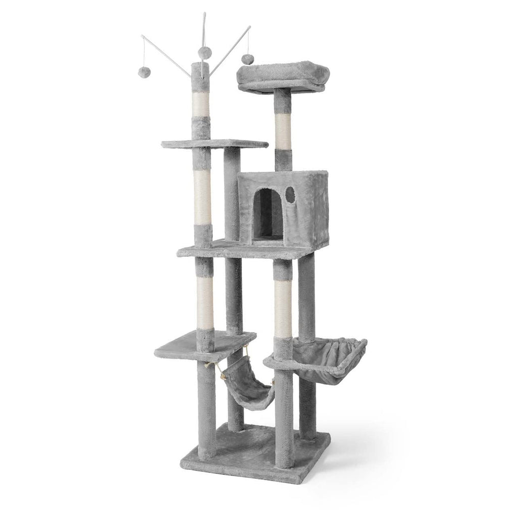 70-Inch Multi-Level Cat Tree with Hammock and Cat Cave V376