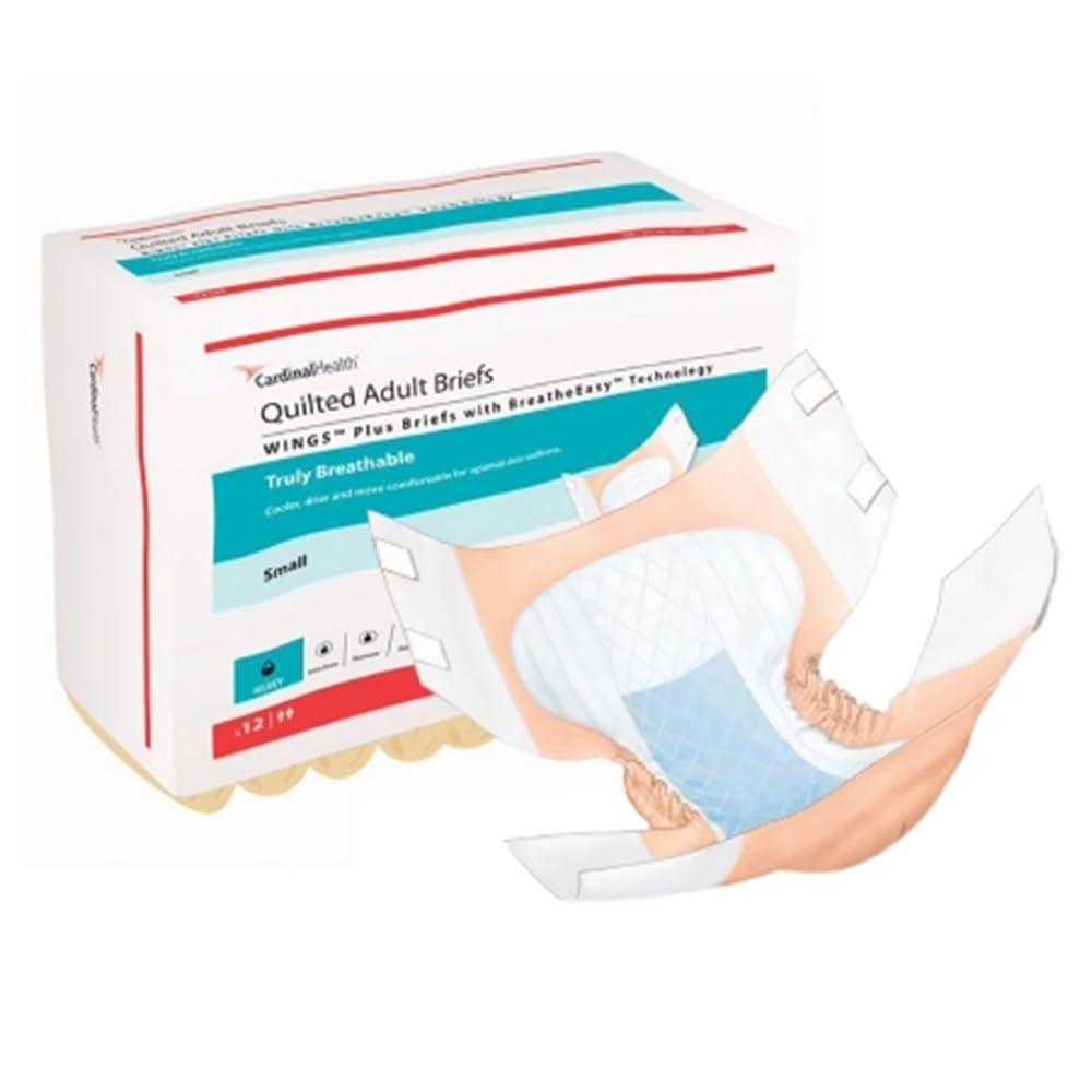 Quilted Adult Briefs Heavy Absorbency Small Disposable Incontinence Diapers with Refastenable Tabs Case of 96 V462880