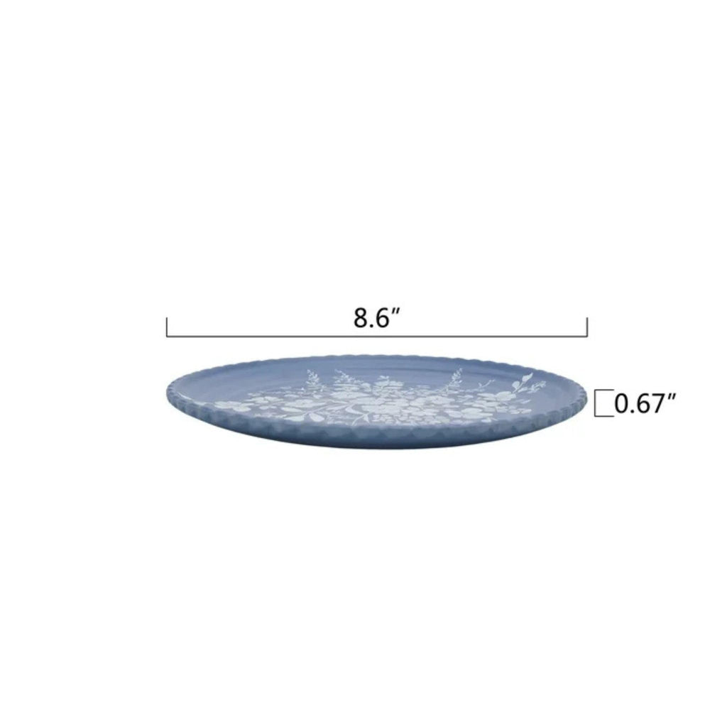 12-Piece Bamboo Melamine Dinnerware Set, Service for 4, Blue G203