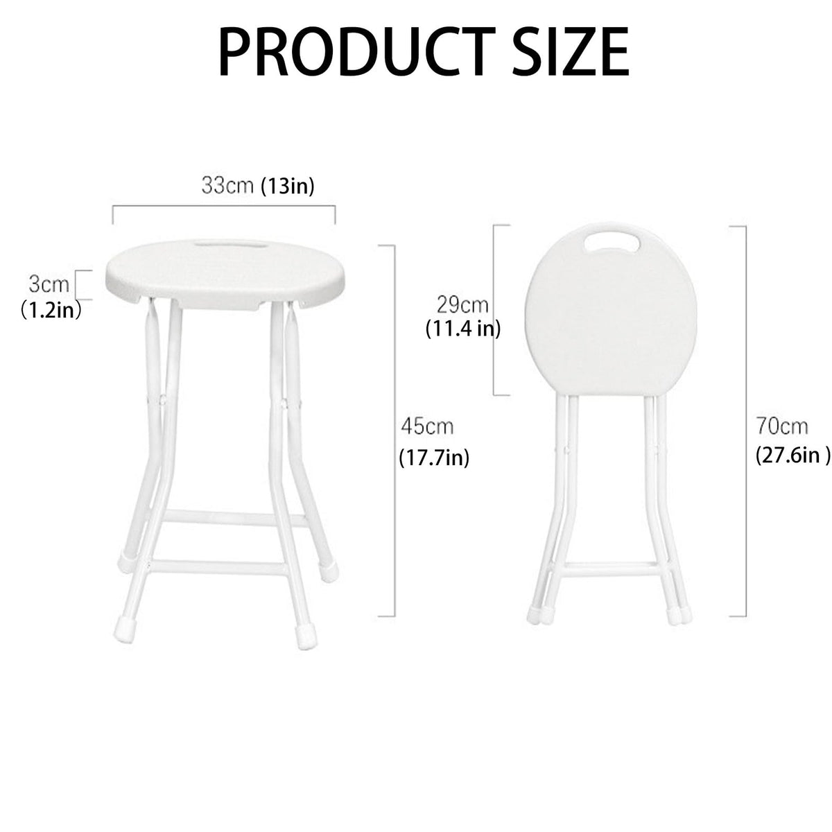 18 inch Portable Folding Plastic Stool with Steel Frame W718358