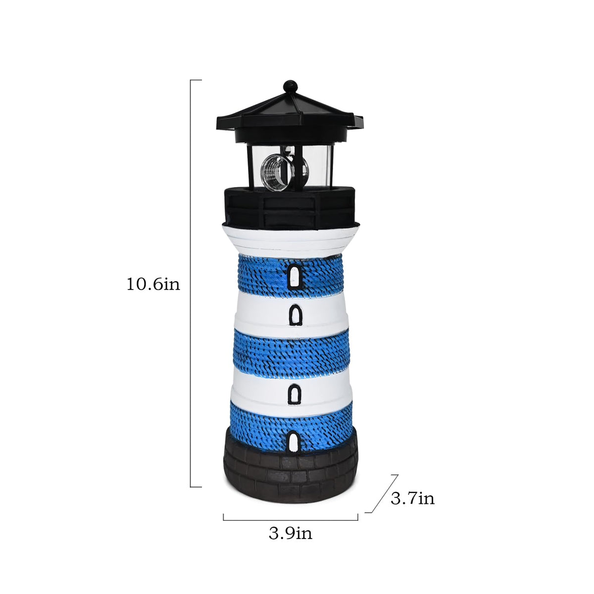 Solar Lighthouse Rotating Beacon Led Yard Statue D391