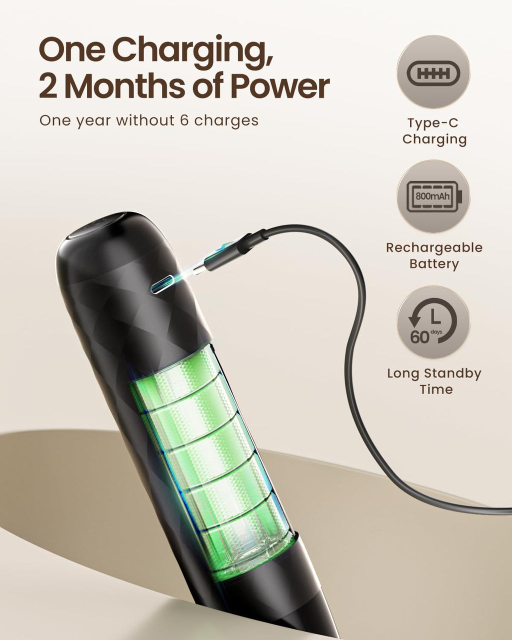 Rechargeable Milk Frother with Detachable Wand Q431