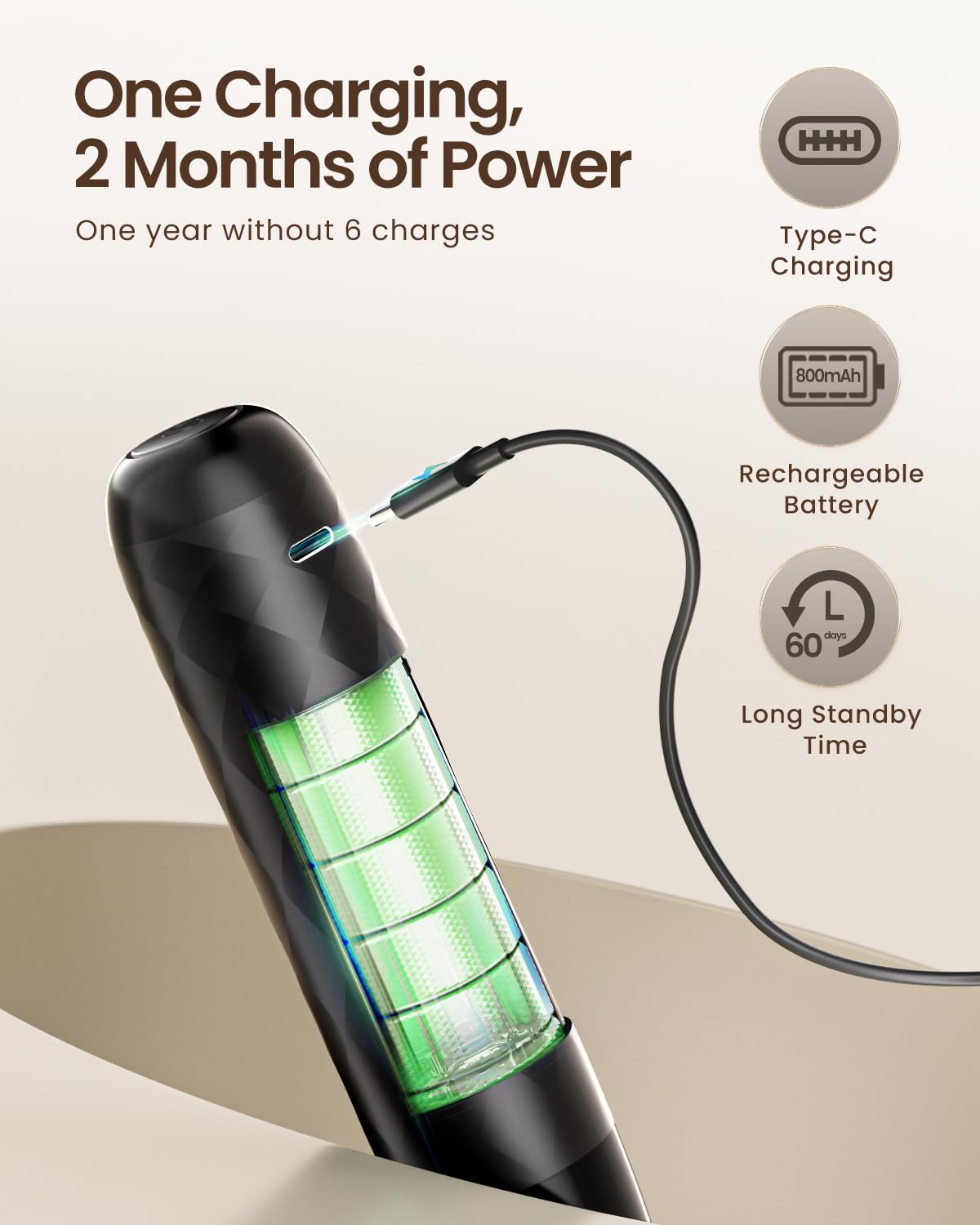 Rechargeable Milk Frother with Detachable Wand Q431