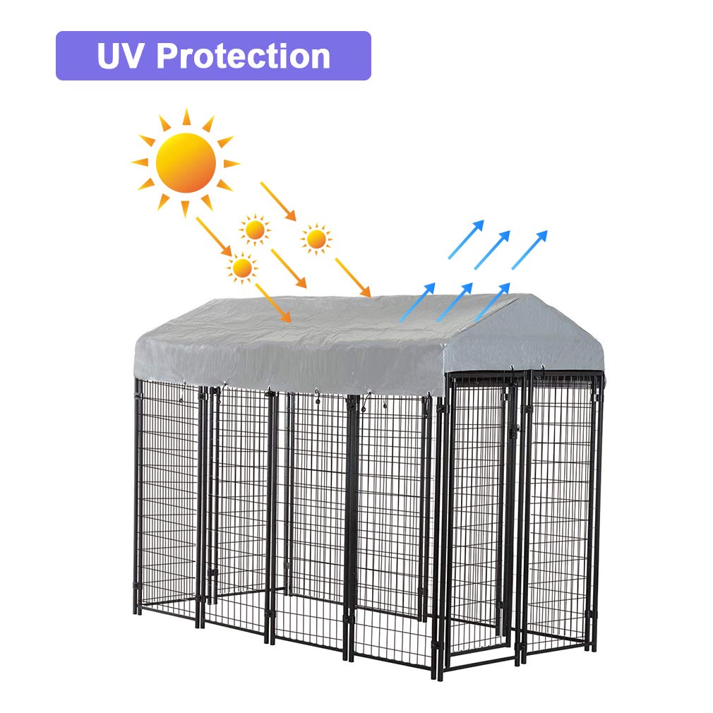 8'x4'x6' Heavy Duty Galvanized Metal Dog Kennel I665