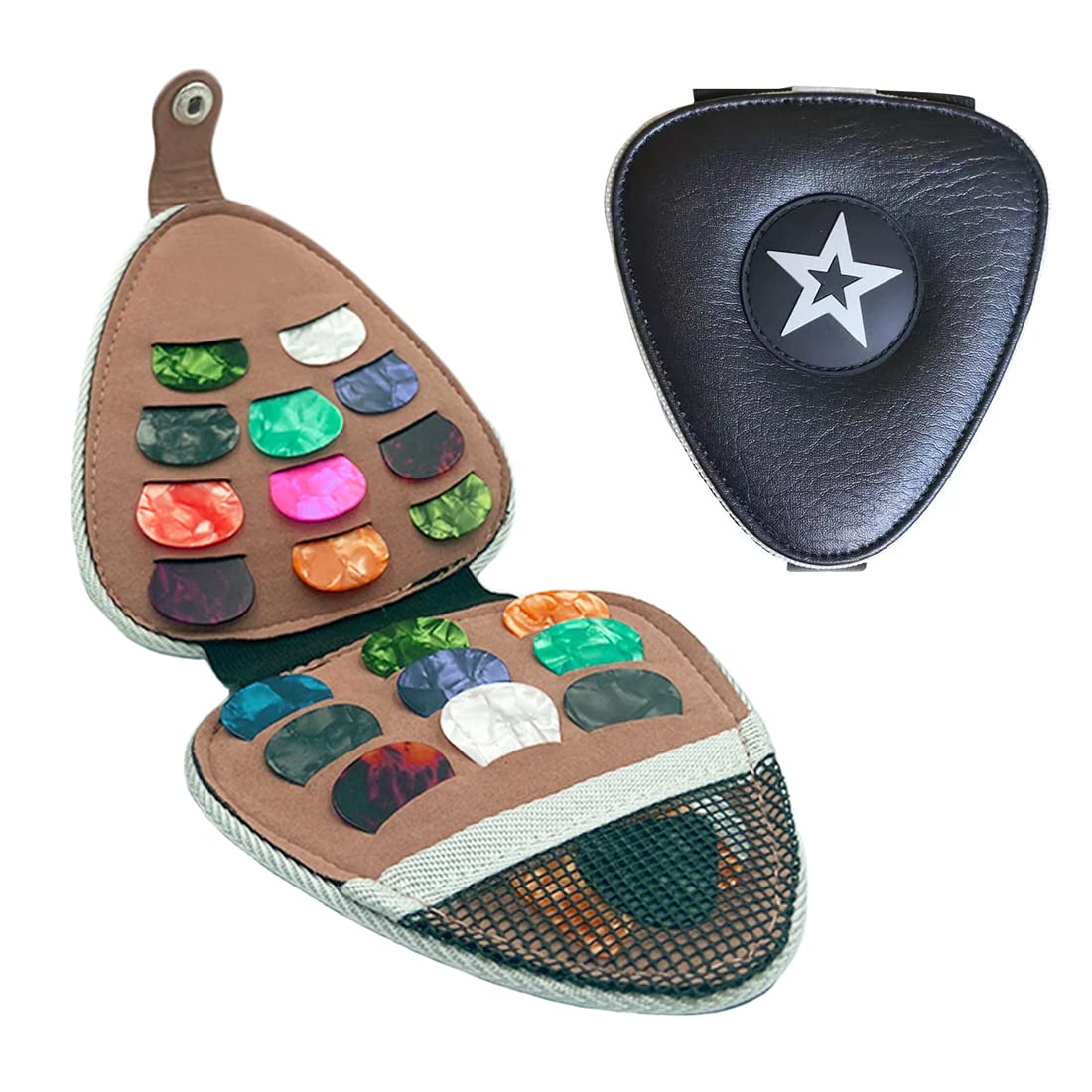 Guitar Pick Holder Case Bag with 24pcs Colorful Picks W86291