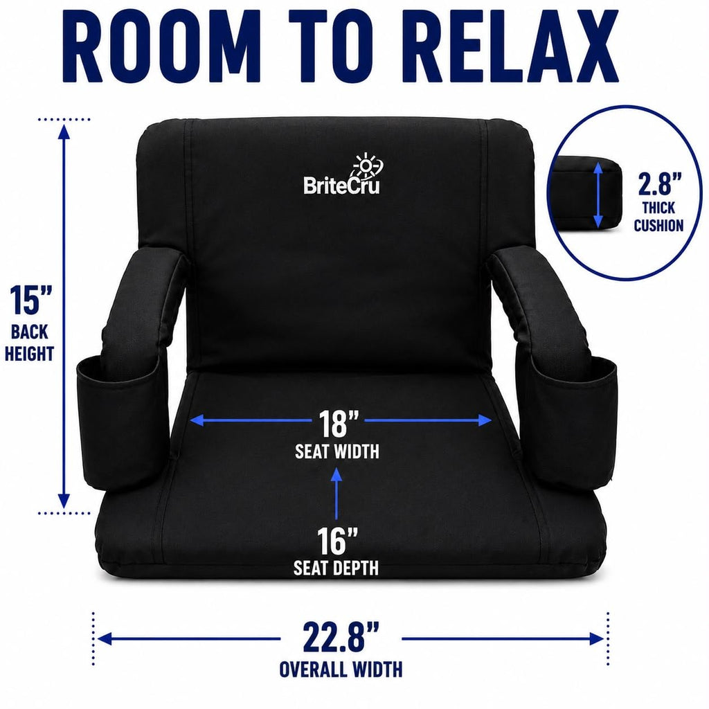 Stadium Seats with Back Support, Armrests, Cup Holders, Padded Cushion W282965