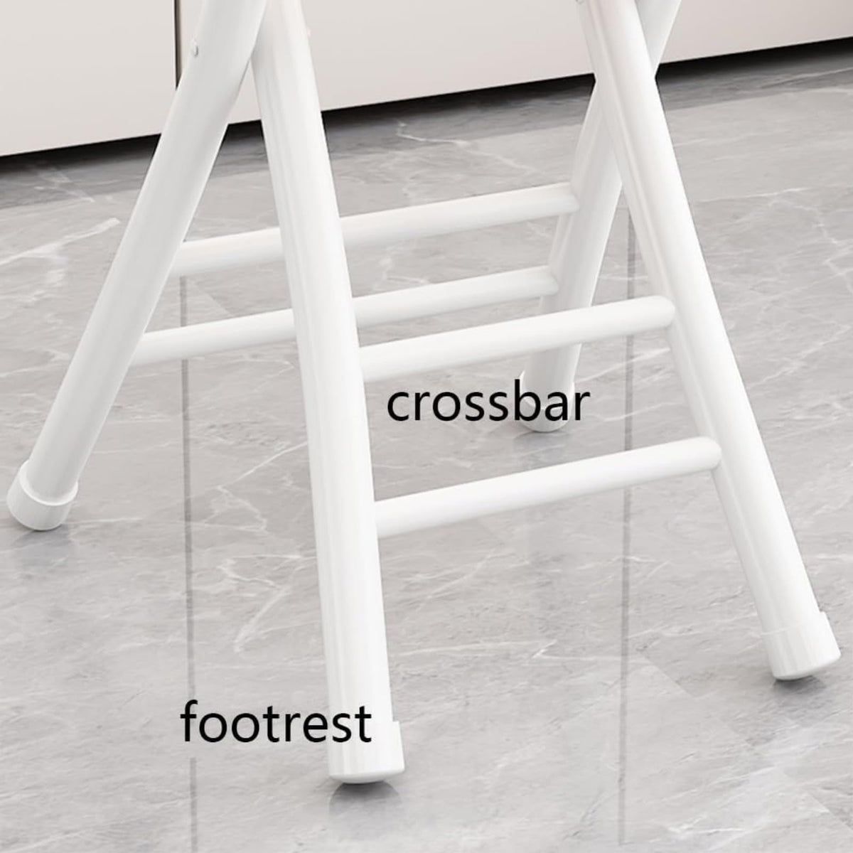 Black Cushioned Folding Stool with Backrest X6313