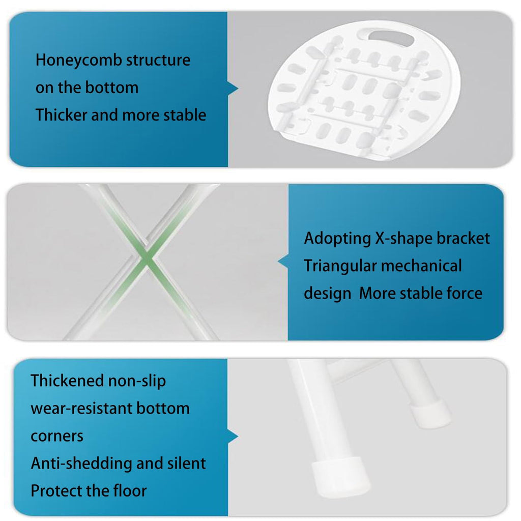 18 inch Portable Folding Plastic Stool with Steel Frame W718358