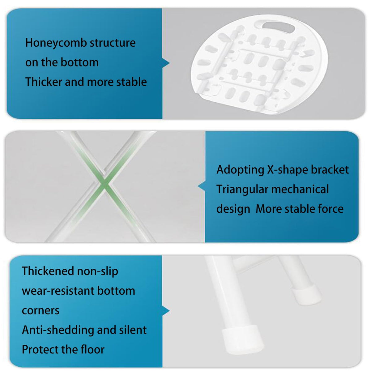 18 inch Portable Folding Plastic Stool with Steel Frame W718358
