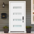 Fiberglass Exterior Front Door 36x80in Left-Hand Inswing Frosted Glass White Primed N762