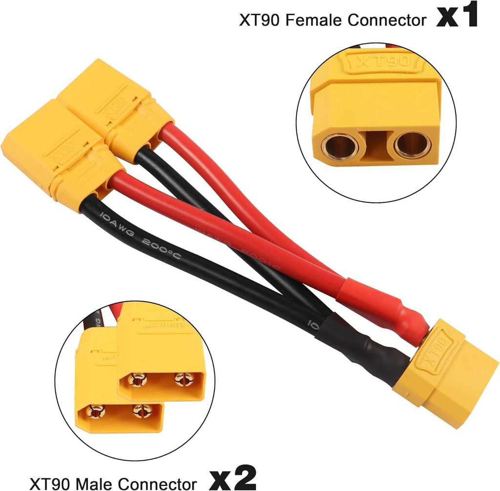 2-Pack XT90 Parallel Battery Connector Cable 12AWG G269