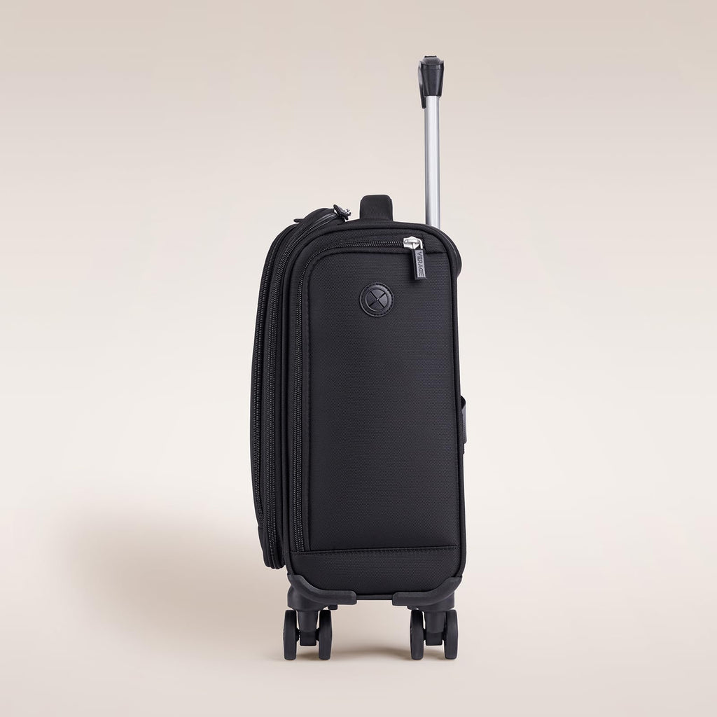 Black 14.5-Inch Spinner Underseat Carry On Luggage U192