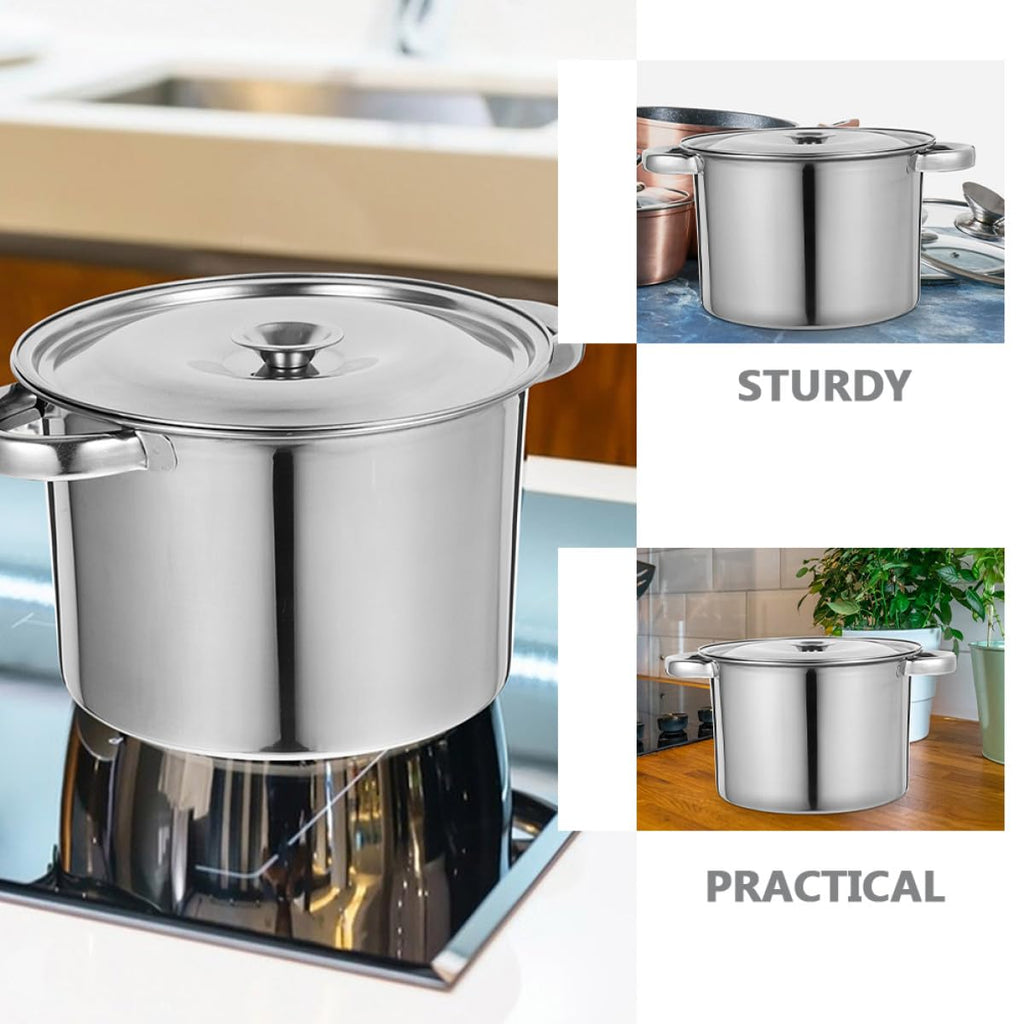 Stainless Steel Double Handle Stock Pot with Lid G625565