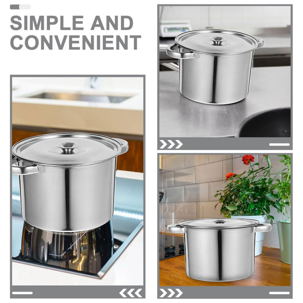 Stainless Steel Double Handle Stock Pot with Lid G625565