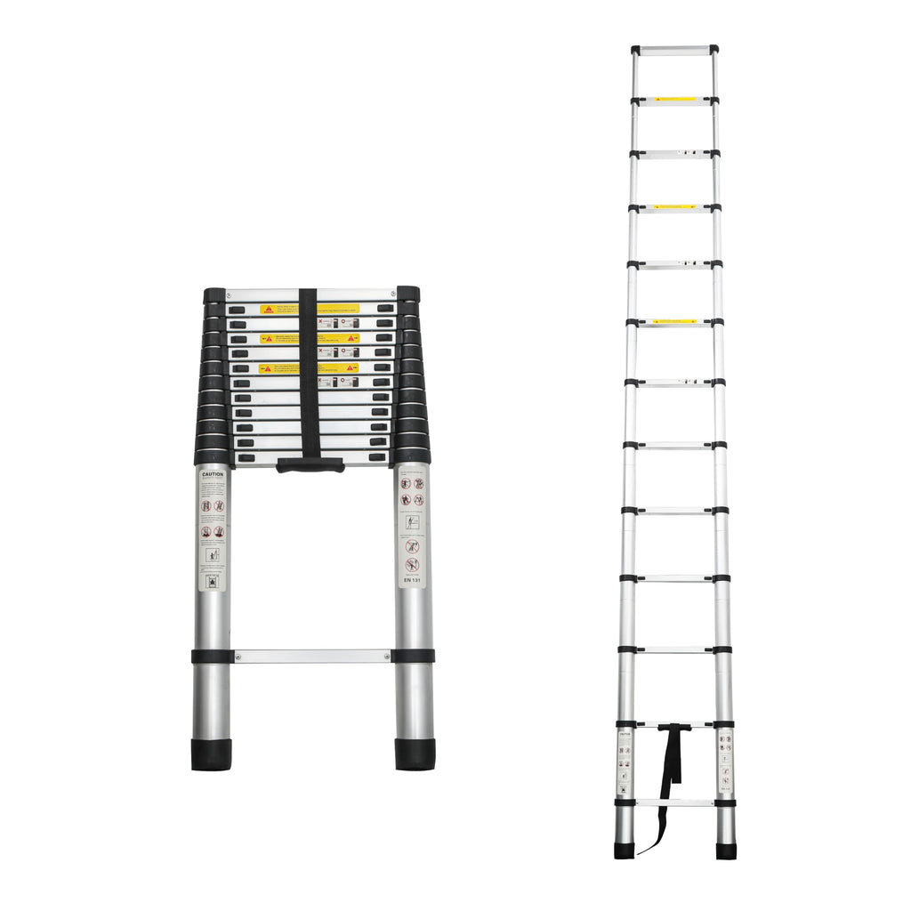 12.5FT Aluminum Telescoping Ladder 300 lbs P494430