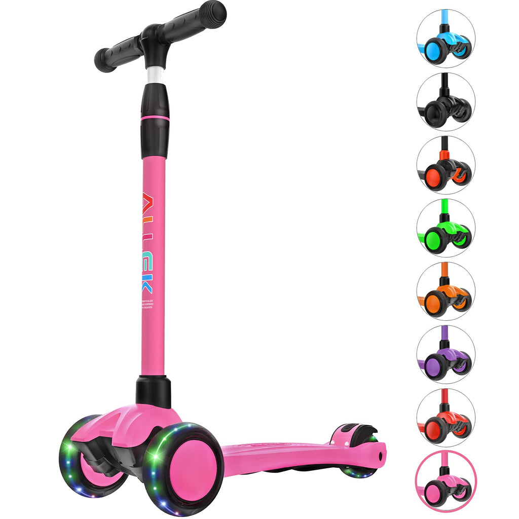 Kick Scooter 3-Wheeled Push Scooter with Light-Up Wheels Q3813