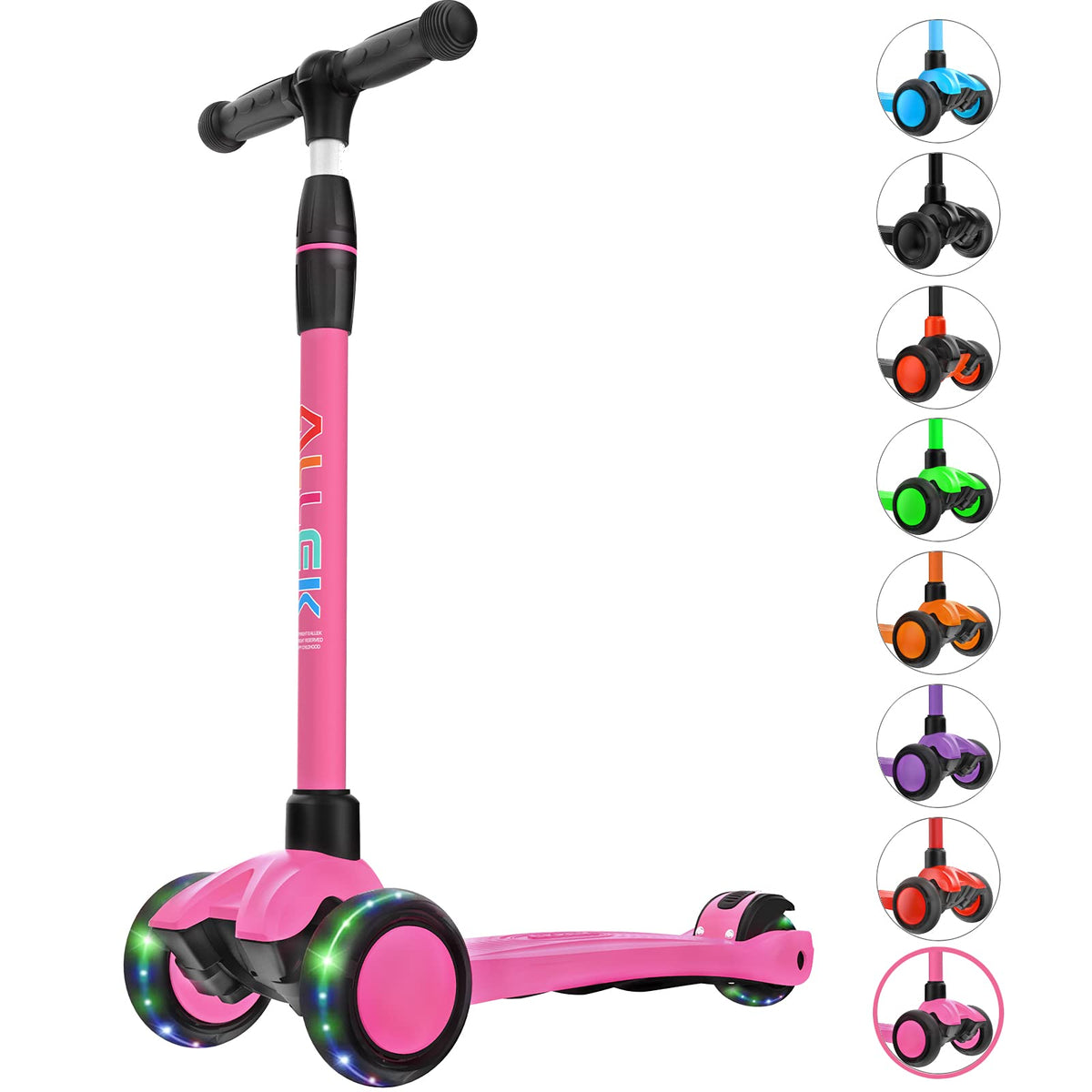 Kick Scooter 3-Wheeled Push Scooter with Light-Up Wheels Q3813