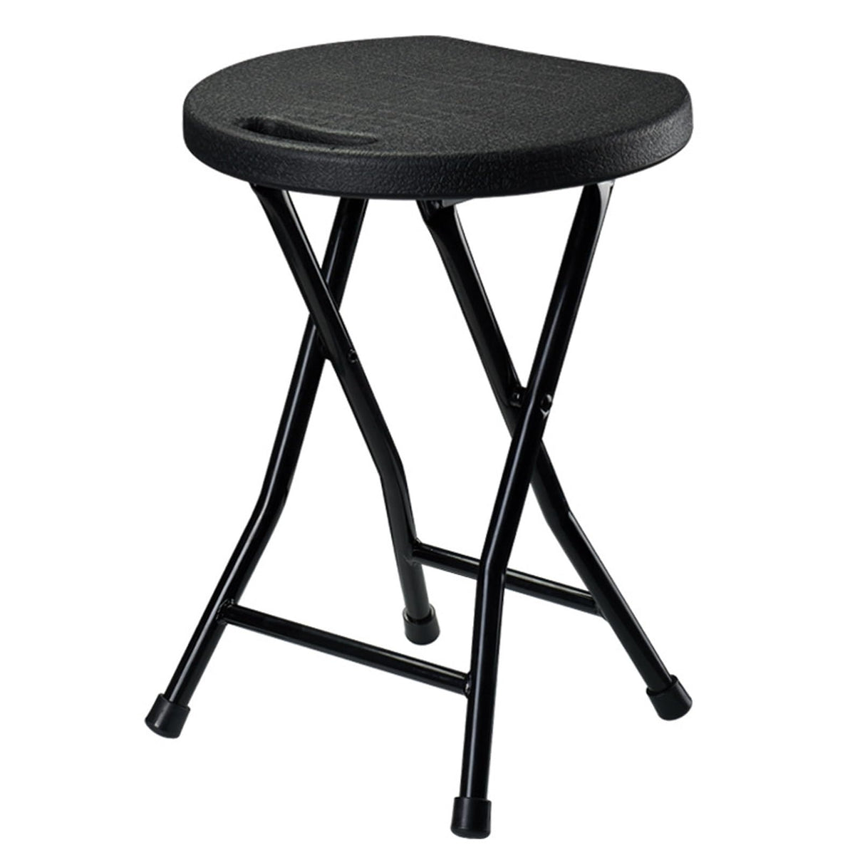 18 inch Portable Folding Plastic Stool with Steel Frame W718358