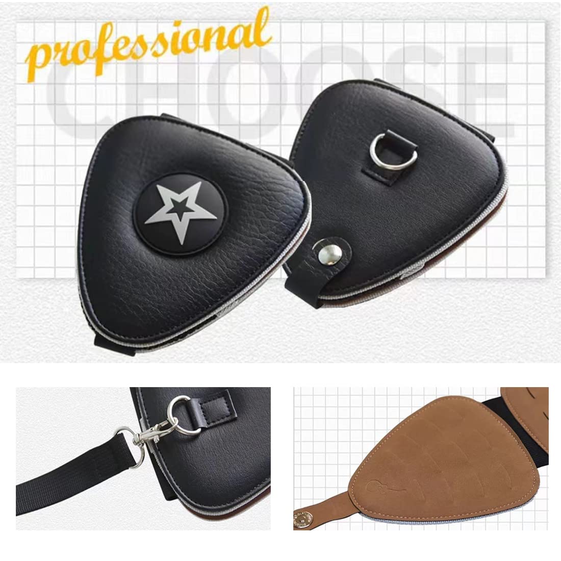 Guitar Pick Holder Case Bag with 24pcs Colorful Picks W86291