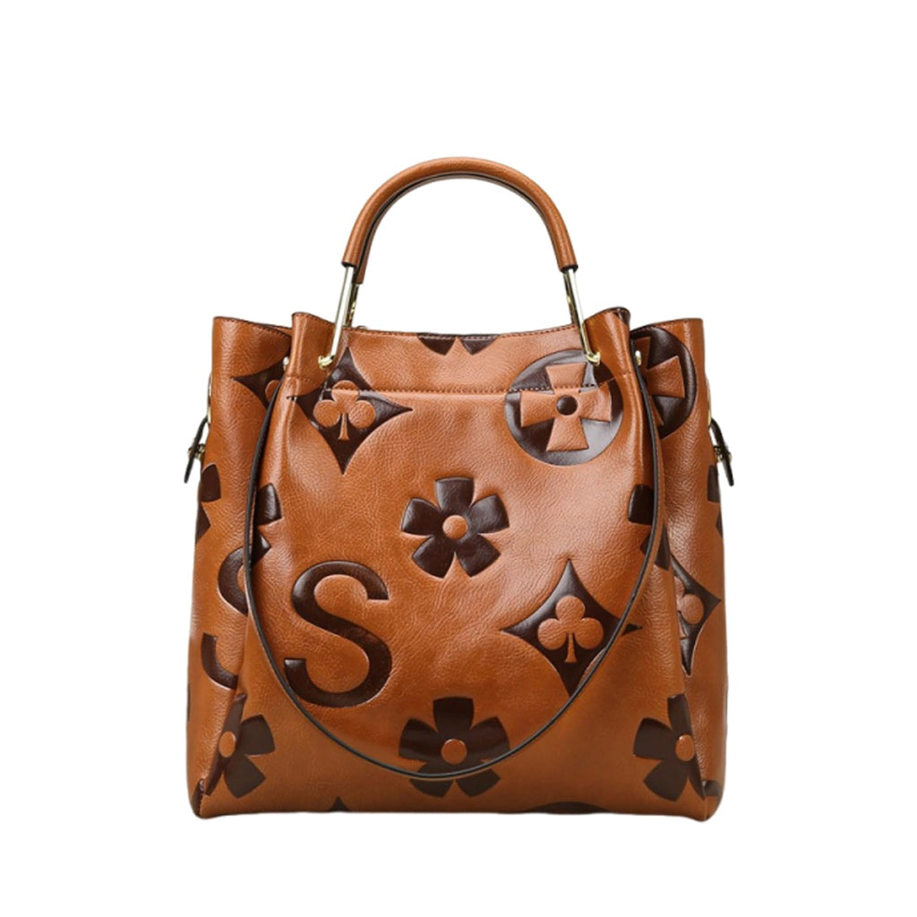 Women Embossed Bucket Bag Shoulder Crossbody Bag 2Pcs Set K132