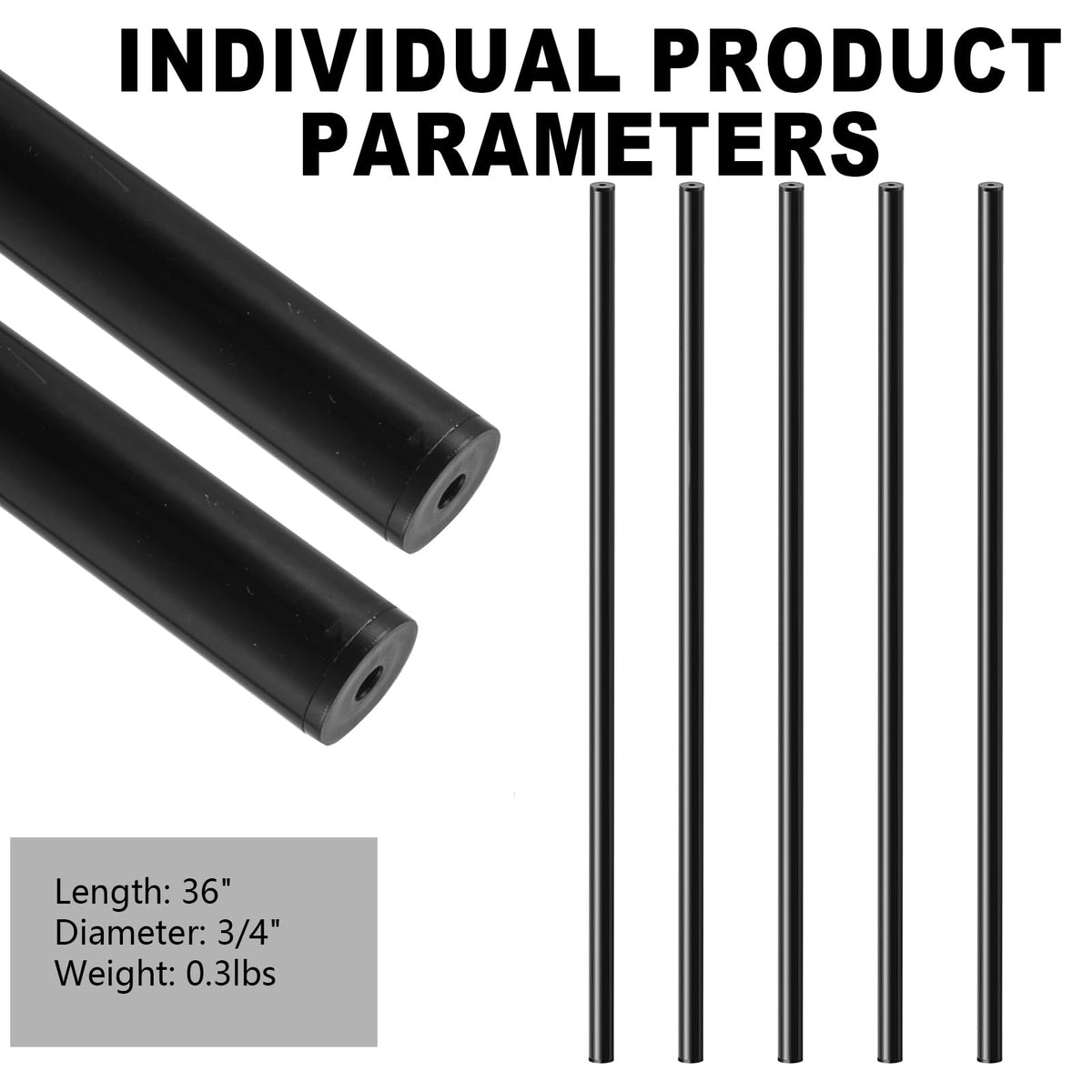 101 Pack 36" Round Black Aluminum Deck Balusters O832