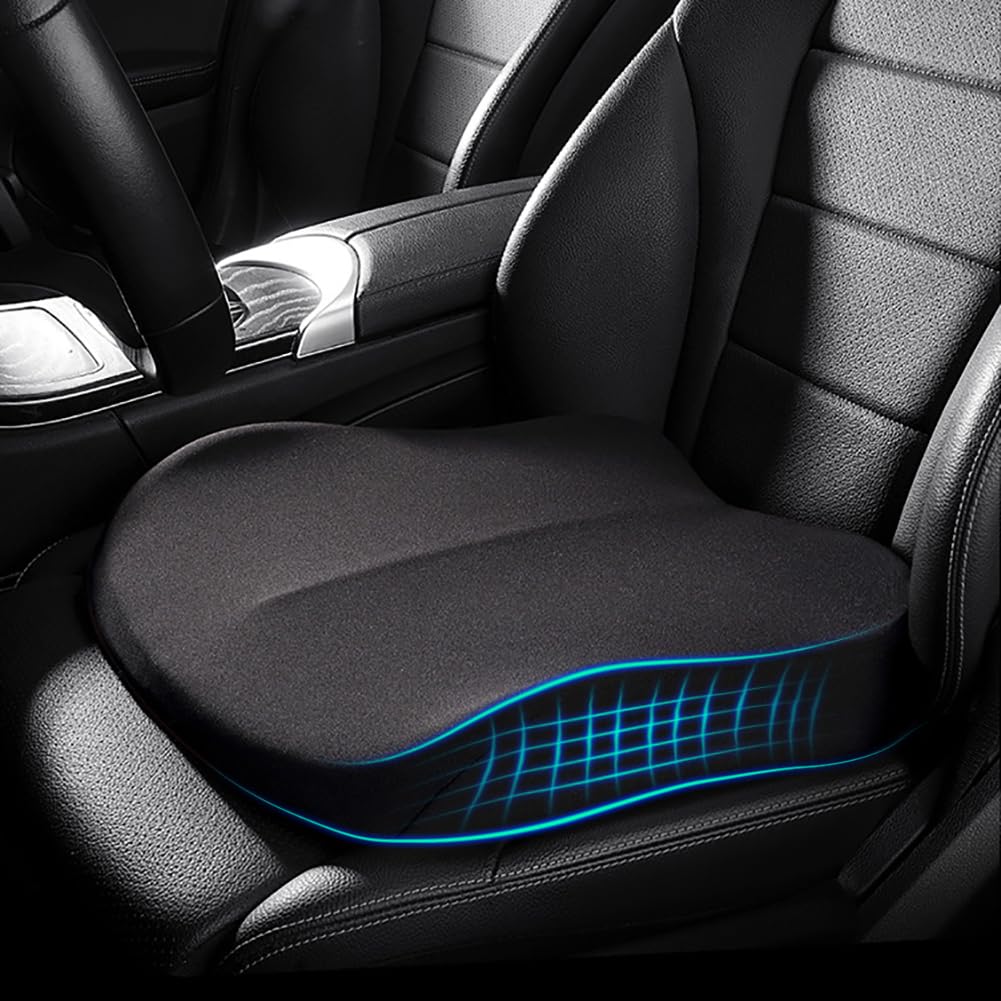 Black Memory Foam Car Seat Cushion D687