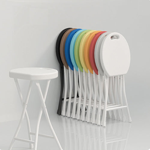 18 inch Portable Folding Plastic Stool with Steel Frame W718358