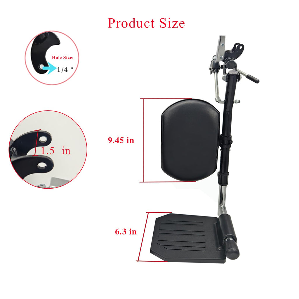 Black Padded Wheelchair Legrest Assembly J131533