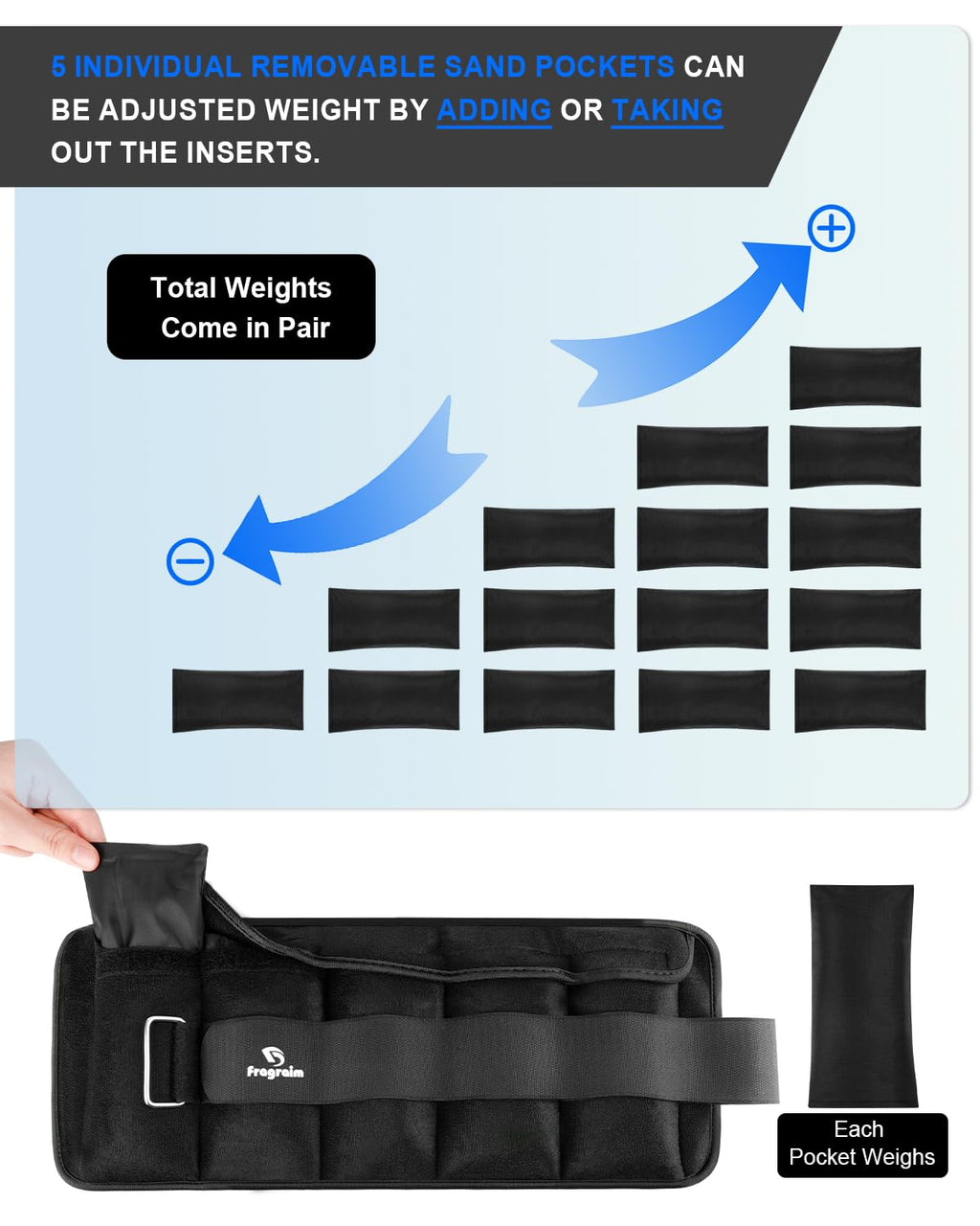 Adjustable Ankle Weights with Removable Weight Z658596