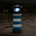 Solar Lighthouse Rotating Beacon Led Yard Statue D391