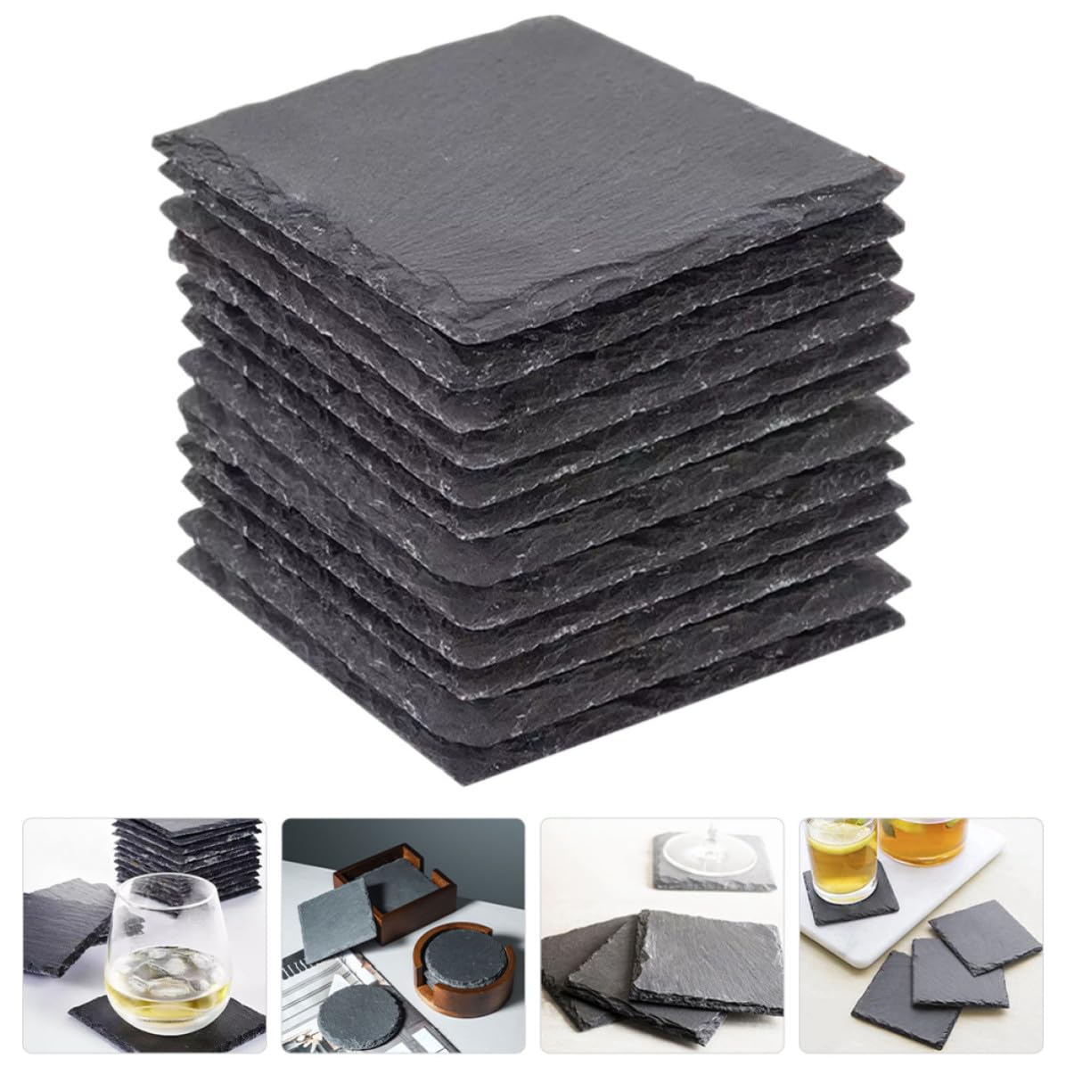 Natural Stone Coasters Set 12pcs C468726