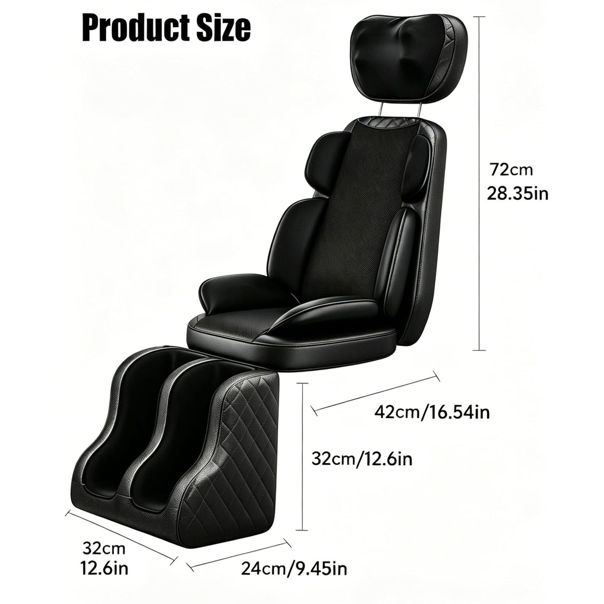 16D Electric Shiatsu Full Body Massage Mat with Foot Massager U6916