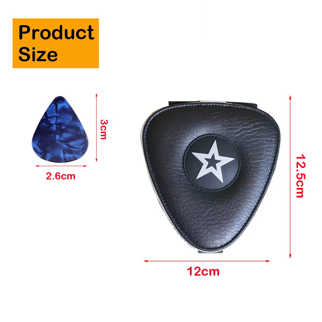 Guitar Pick Holder Case Bag with 24pcs Colorful Picks W86291