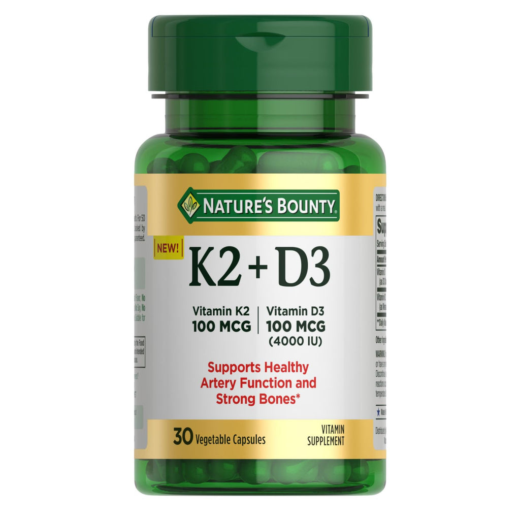 Vitamin D3 K2 Supplement 4000 IU 100 mcg 30 Vegetarian Capsules L26416