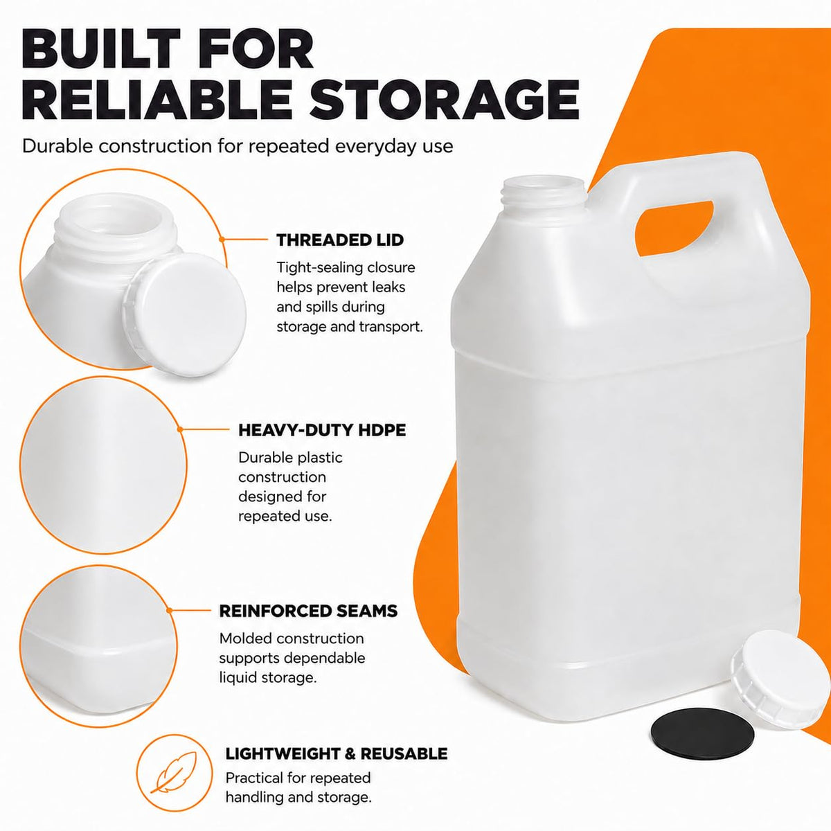 2.5 Gallon Reusable Plastic Water Jug with Lid X135