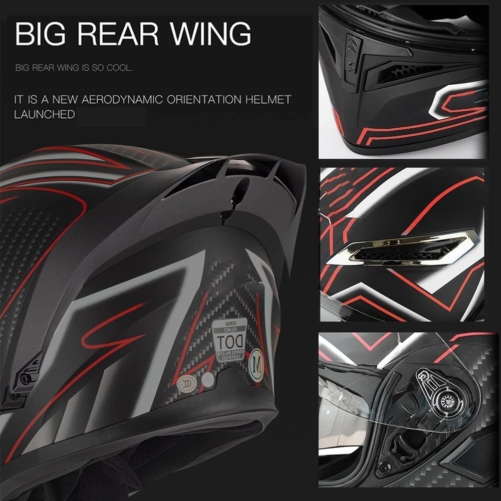 Carbon Fiber Flip-Up Motorcycle Helmet K3755
