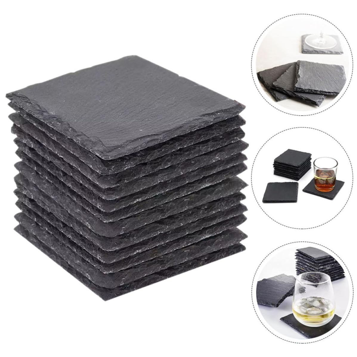 Natural Stone Coasters Set 12pcs C468726