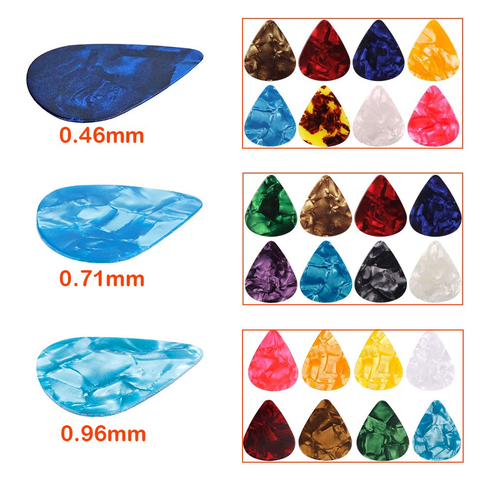 Guitar Pick Holder Case Bag with 24pcs Colorful Picks W86291