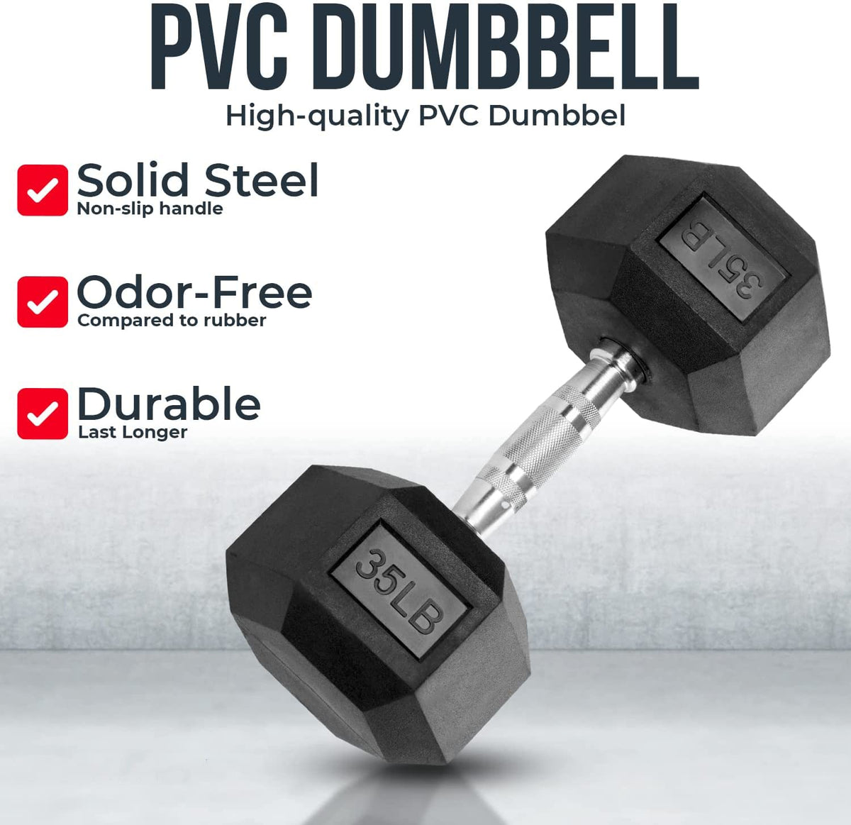 PVC Coated Hex Dumbbells U438