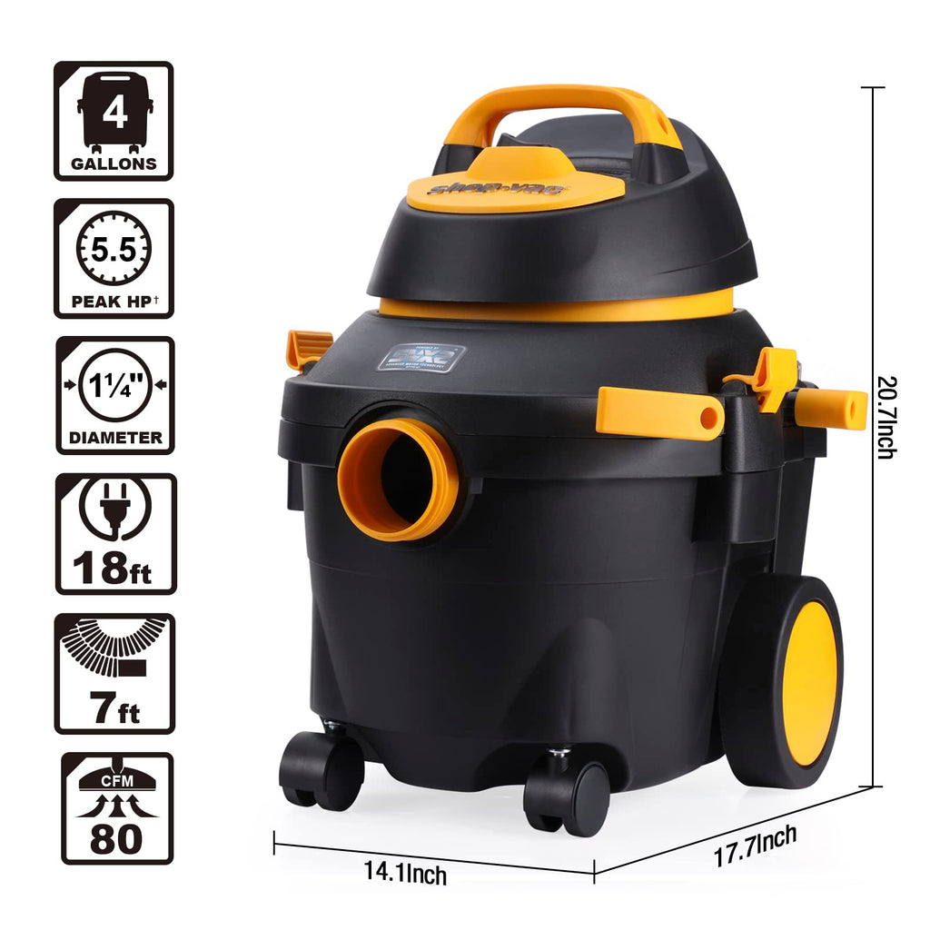 4 Gallon 5.5 Peak HP Wet/Dry Utility Vacuum with Cart Y787115