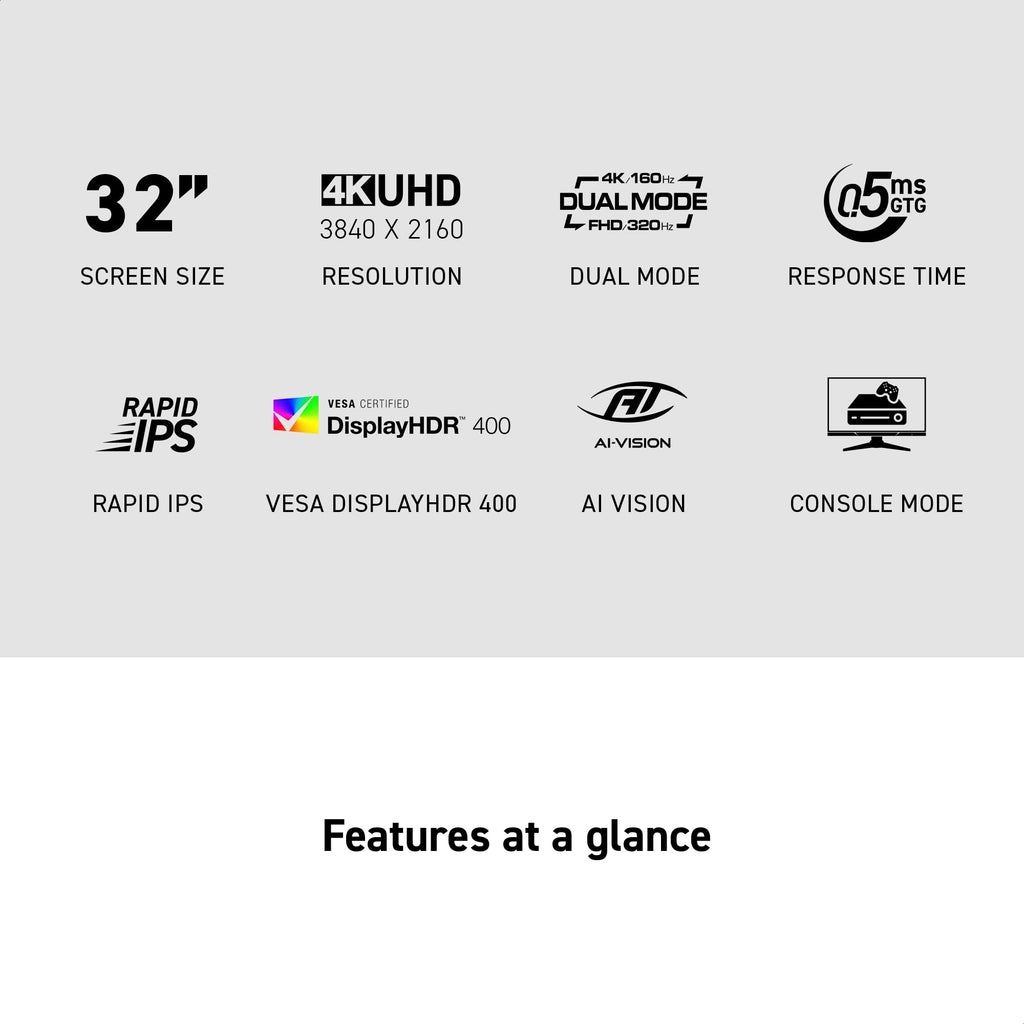 32-inch 3840 x 2160 UHD 320Hz Gaming Monitor A8452