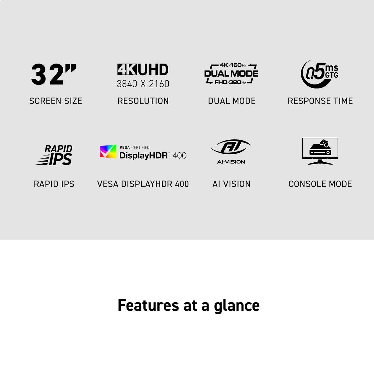32-inch 3840 x 2160 UHD 320Hz Gaming Monitor A8452