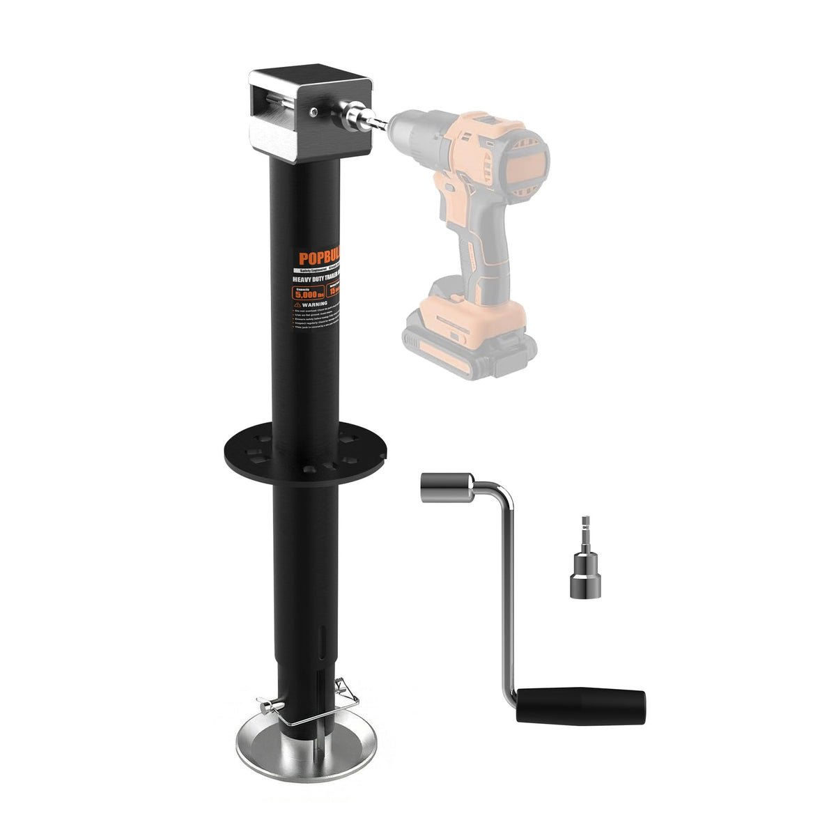5000lbs A-Frame Trailer Jack with Adjustable Drop Leg F9975
