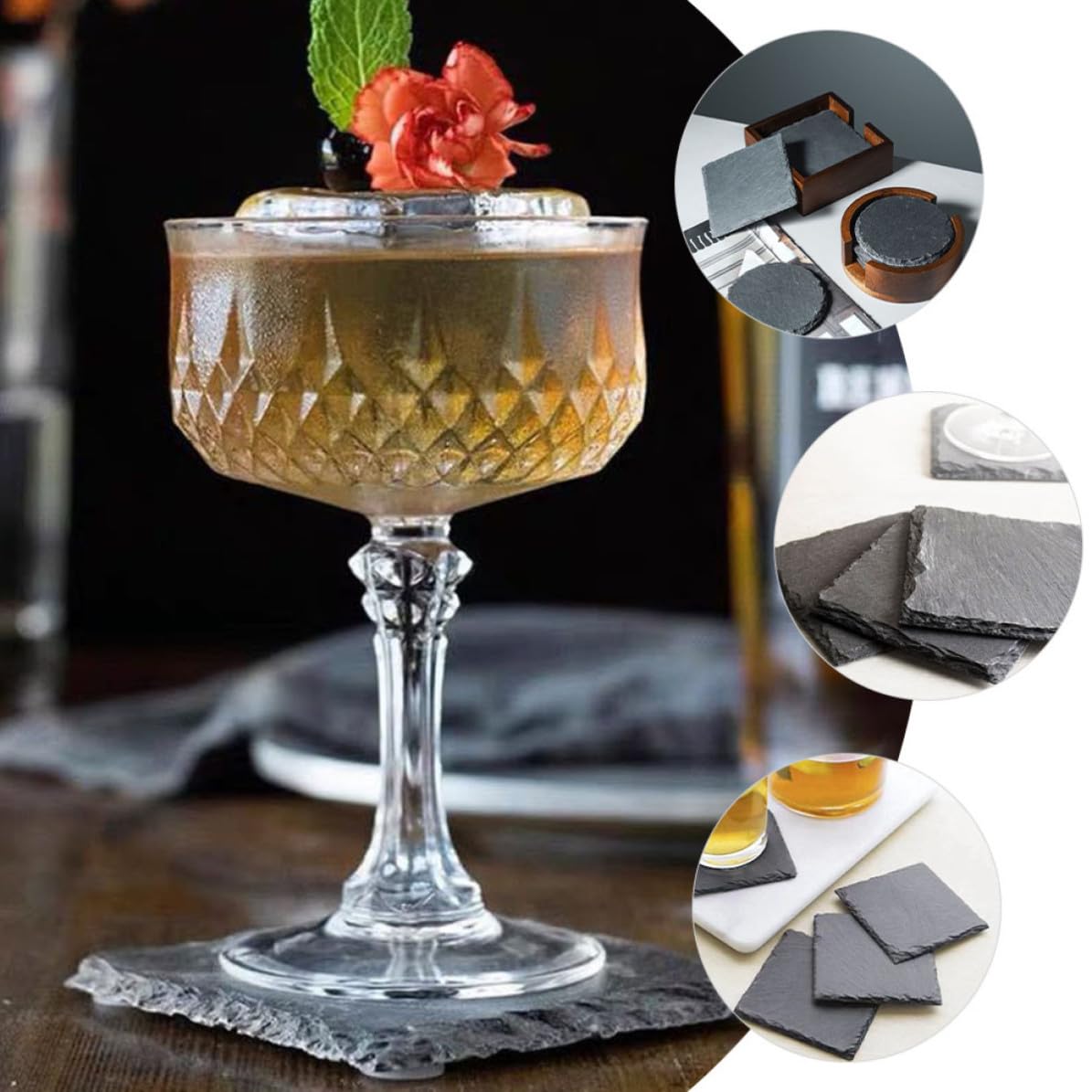 Natural Stone Coasters Set 12pcs C468726