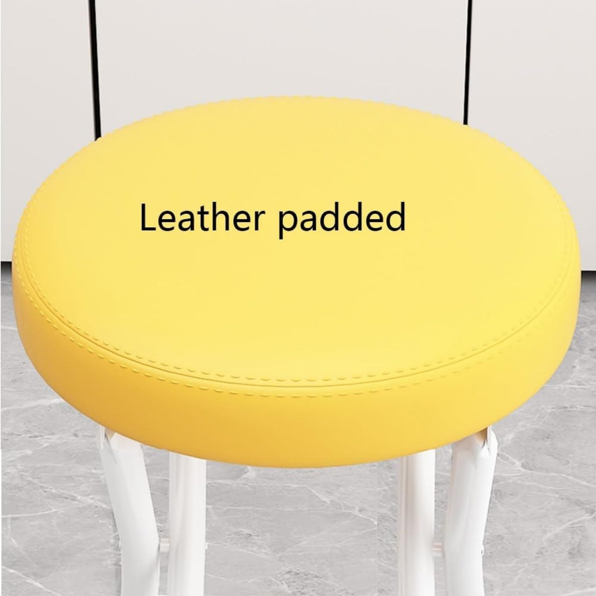 Black Cushioned Folding Stool with Backrest X6313