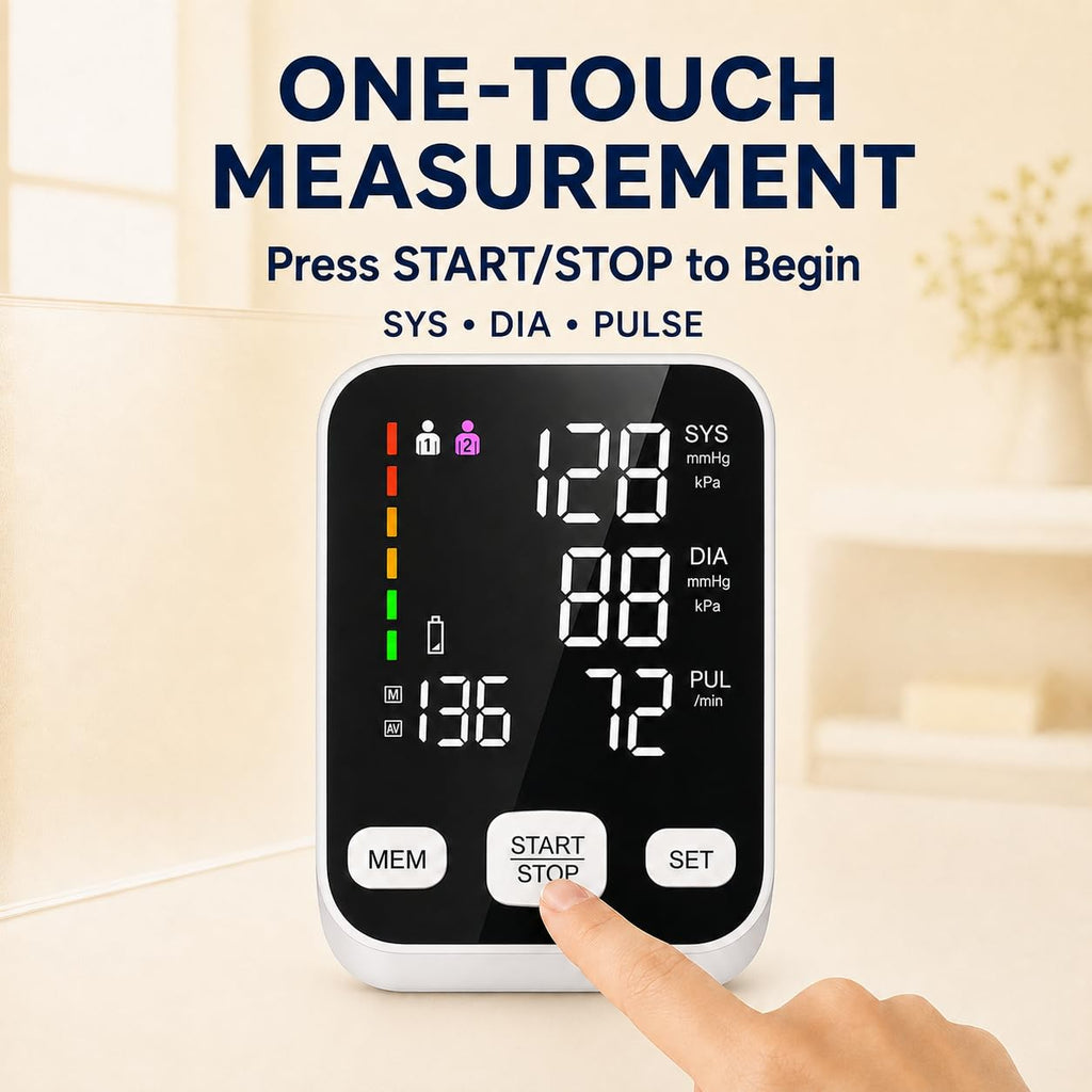 Automatic Upper Arm Blood Pressure Monitor with 6-Inch Backlit Display J33041