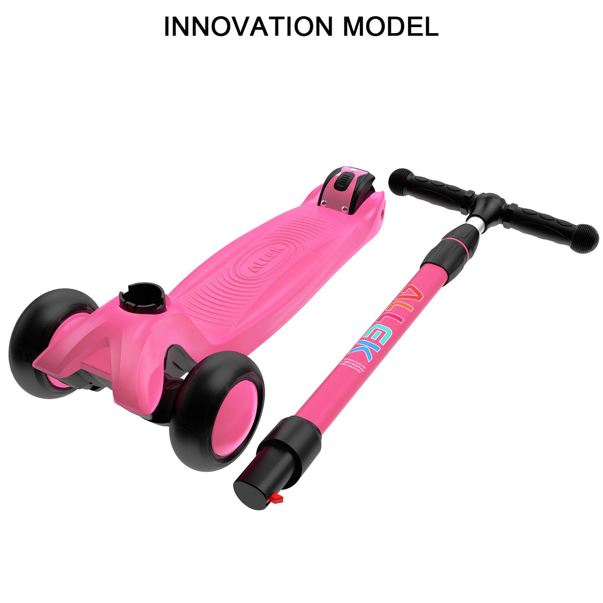 Kick Scooter 3-Wheeled Push Scooter with Light-Up Wheels Q3813