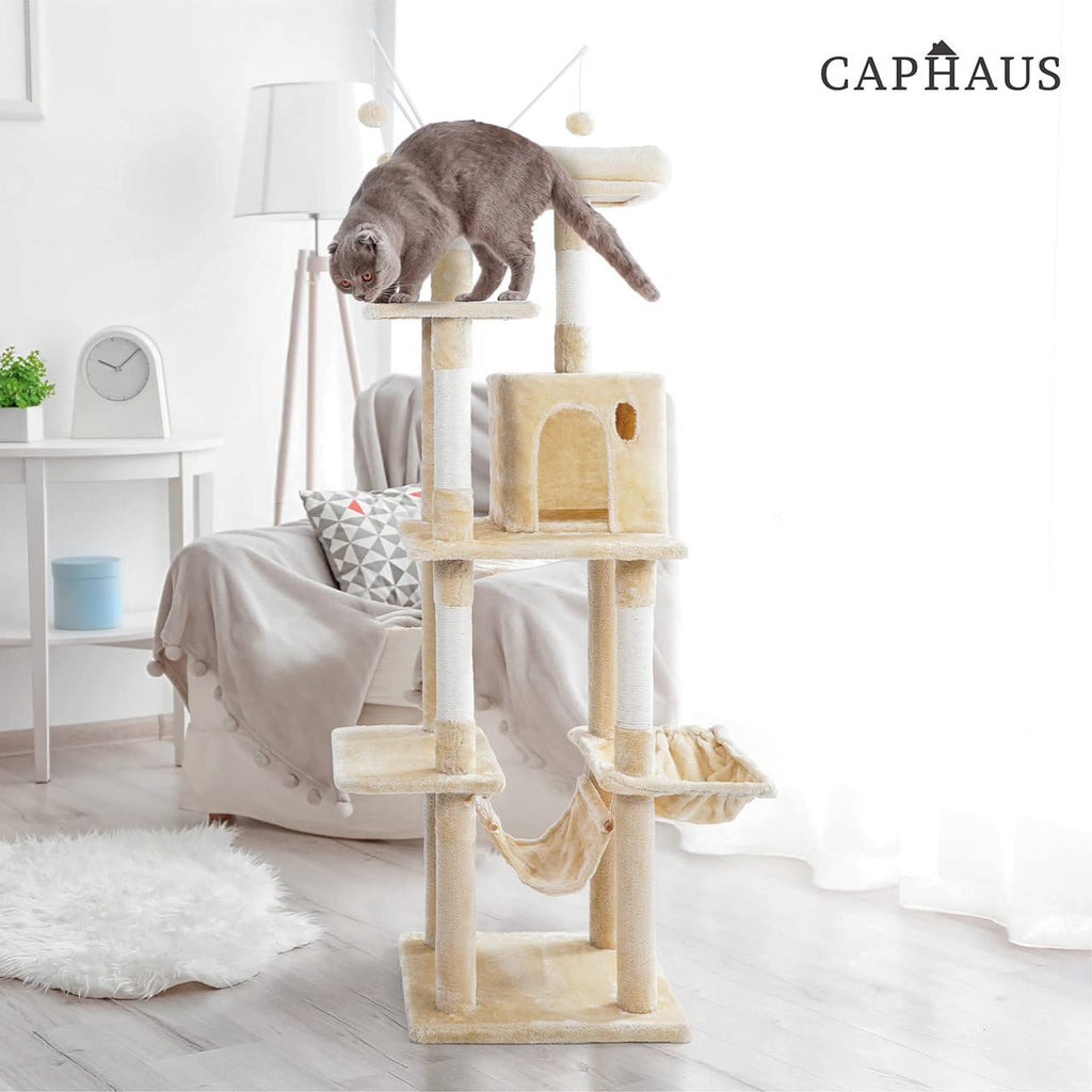 70-Inch Multi-Level Cat Tree with Hammock and Cat Cave V376