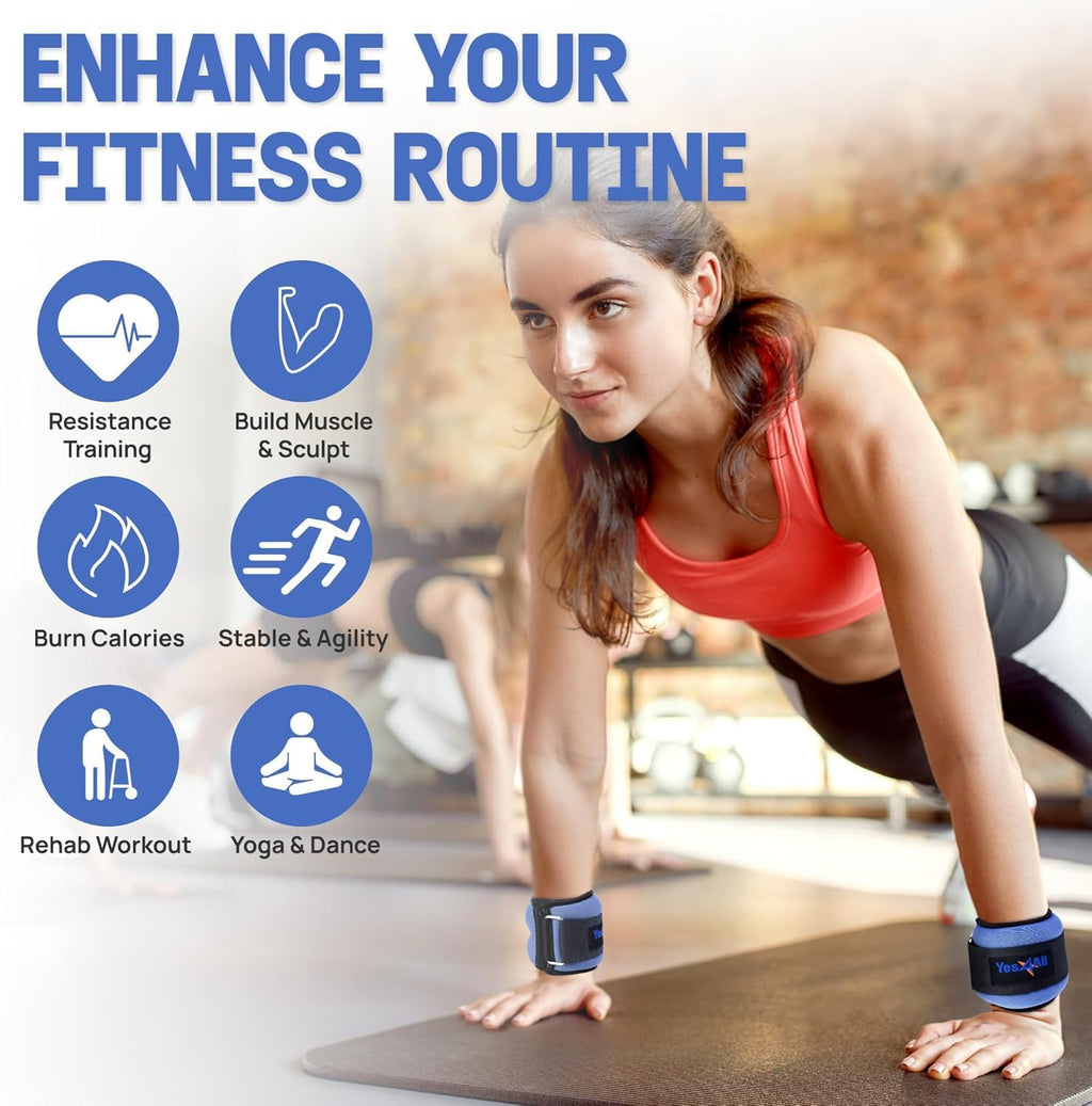Adjustable Strap Wrist & Ankle Weights Pair U376