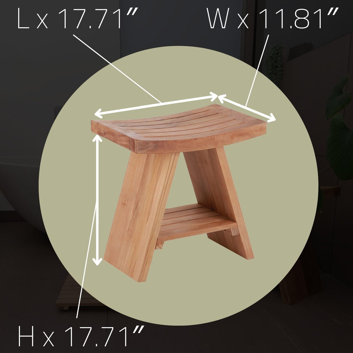 Teak Wood Shower and Bath Stool U47890